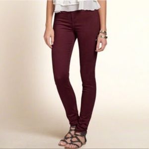 Hollister maroon wine jegging pants